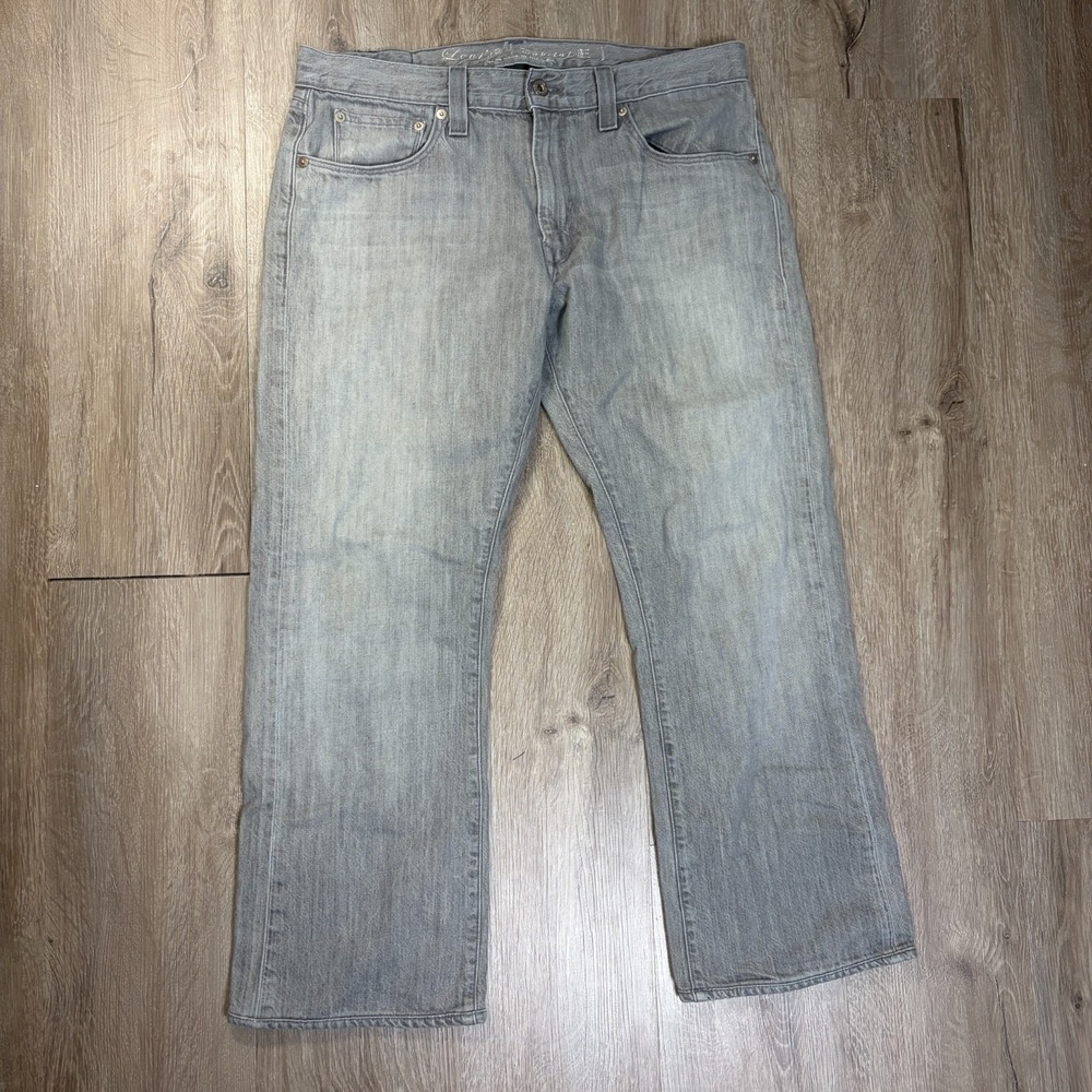 Levis Hesher Boot Cut Jeans 34x27 Gray Made in USA Capital E 100% Cotton